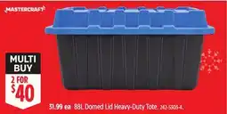 Canadian Tire Mastercraft 88L Domed Lid Heavy-Duty Tote offer