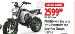 Canadian Tire EGO POWER+ Mini Bike with 2 x 56V Batteries and Dual-Port Charger offer