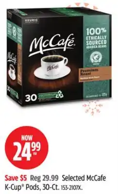 Canadian Tire Selected McCafe K-Cup Pods offer