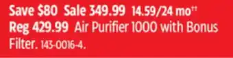 Canadian Tire Cuisinart Air Purifier 1000 with Bonus Filter offer