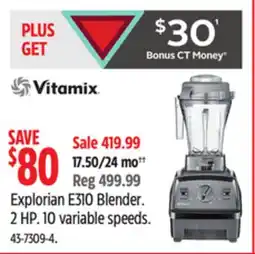 Canadian Tire Explorian E310 Blender. 2 HP. 10 variable speeds offer