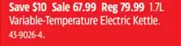 Canadian Tire Salton Variable-Temperature Electric Kettle offer