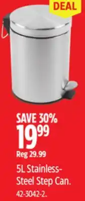 Canadian Tire type A 5L Stainless- Steel Step Can offer