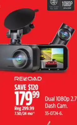Canadian Tire Reload Dual 1080p 2.7˝ Dash Cam offer