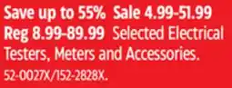 Canadian Tire Mastercraft Selected Electrical Testers, Meters and Accessories offer
