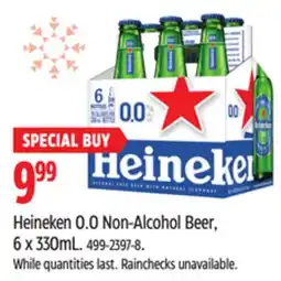 Canadian Tire Heineken 0.0 Non-Alcohol Beer, 6 x 330mL offer