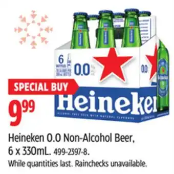 Canadian Tire Heineken 0.0 Non-Alcohol Beer, 6 x 330mL offer