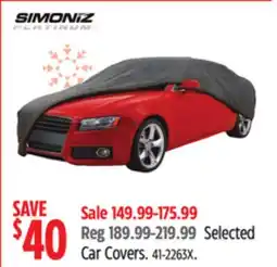 Canadian Tire Simoniz Selected Car Covers offer