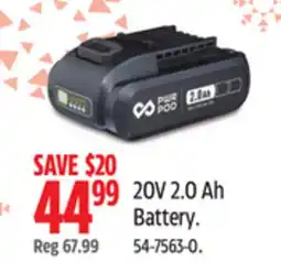 Canadian Tire 20V 2.0 Ah Battery offer