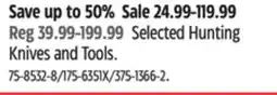 Canadian Tire Selected Hunting Knives and Tools offer