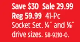 Canadian Tire Mastercraft 41-Pc Socket Set offer