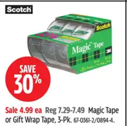 Canadian Tire Scotch Magic Tape or Gift Wrap Tape offer