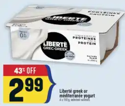 Marché Adonis Liberté greek or méditerranée yogurt offer