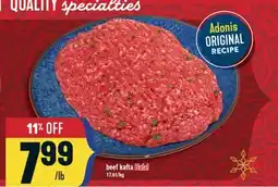 Marché Adonis beef kafta Halal offer