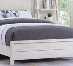 The Brick Haven Panel Bed with Headboard & Frame, White - Queen Size offer