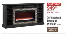The Brick Lappland 70 Electric Fireplace TV Stand with Storage and Cable Management for TVs up to 80- Black offer