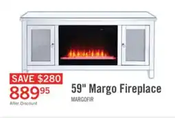 The Brick Margo 59 Glam Electric Fireplace TV Stand with Storage and Cable Management for TVs up to 65- Silver offer