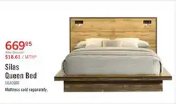 The Brick Silas Platform Bed with Headboard & Frame, LED, Rustic Brown - Queen Size offer