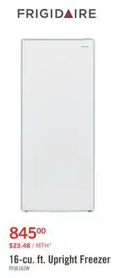 The Brick Frigidaire 16 Cu. Ft. Garage Ready Upright Freezer White - FFUE1626AW offer
