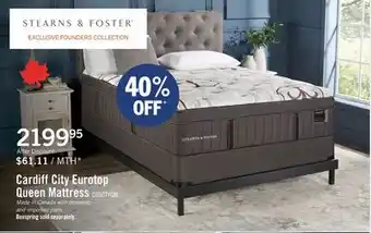 The Brick Stearns & Foster Founders Collection Cardiff City Eurotop Queen Mattress offer
