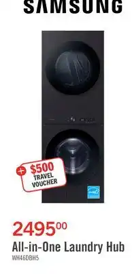 The Brick Samsung 5.3 Cu. Ft. Front-Load Steam Laundry Hub - Black Stainless Steel - WH46DBH550EVAC offer