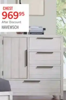 The Brick Haven Bedroom 4-Drawer Chest with Storage Cabinet, 48W x 48H - White offer