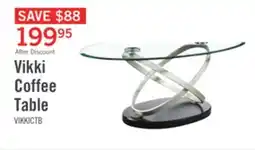 The Brick Vikki 48 Modern Oval Glass Top Coffee Table - Glass with Metal Base offer