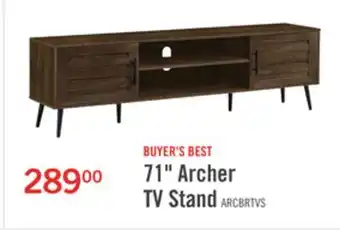 The Brick Archer 71 Modern TV Stand with Storage and Cable Management for TVs up to 80- Brown offer