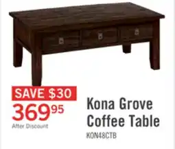 The Brick Konagrove 48 Rustic Coffee Table with Storage and Casters - Dark Brown Wood offer