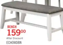 The Brick Echo Dining Bench with Linen-Look Fabric, Wood, 47.24W - White/Grey offer