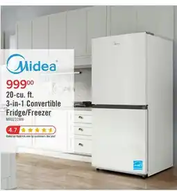 The Brick Midea 20 Cu. Ft. 3-in-1 Convertible Refrigerator-Freezer - White - MRU21C7BWW offer