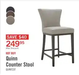 The Brick Quinn Counter-Height Stool with Vegan Leather Fabric - Taupe offer