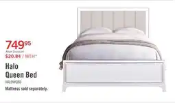 The Brick Halo Panel Bed with Headboard & Frame, LED, Glam, White - Queen Size offer