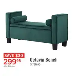 The Brick Octavia 53.25 Storage Bench - Green Velvet offer