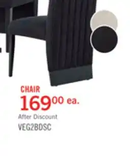 The Brick Vega Dining Chair with Polyester Fabric, Wood, Channeled Tufting - Black offer