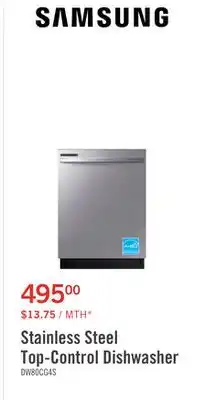 The Brick Samsung 24 53 dBA Built-In Top-Control Dishwasher with Hybrid Tub - DW80CG4021SRAA offer