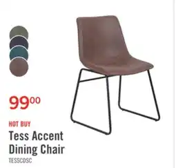 The Brick Tess Dining Chair with Leather-Look Fabric, Metal - Brown offer