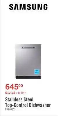 The Brick Samsung 24 48 dBA 5500 Series Top-Control Dishwasher with Third Rack - DW80DG5500SRAA offer