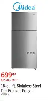 The Brick Midea 18 Cu. Ft. Top-Freezer Refrigerator - MT18DDSCR1RCM offer