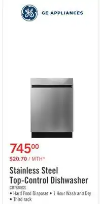 The Brick GE 24 Top Control Dishwasher - Fingerprint Resistant Stainless Steel - GBT600SSVFS offer
