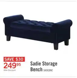 The Brick Sadie 53 Storage Bench - Blue Velvet offer