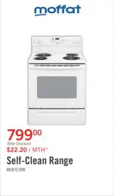 The Brick Moffat 30 Free Standing Self Clean Electric Range - MCB757DMWW offer