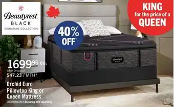 The Brick Beautyrest Black Signature Orchid Euro Pillowtop King Mattress offer
