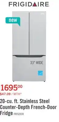 The Brick Frigidaire 33 20 Cu. Ft. Counter-Depth French Door Refrigerator - FRFG2033AV offer