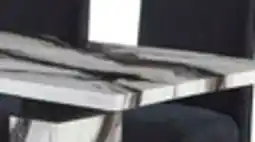 The Brick Vega Dining Table, Marble Look, Pedestal Base, 82W - Black & White offer