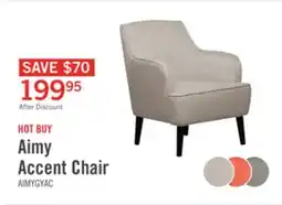 The Brick Aimy 28 Linen Look Fabric Accent Chair with Cylindrical Wood Legs - Light Grey offer