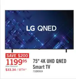 The Brick LG 75 QNED80 QNED 4K UHD Smart webOS TV (75QNED80AUA.ACC) - 2025 Model offer