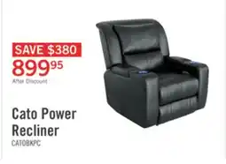 The Brick Cato 36.50 Leather-Look Fabric Power Reclining Chair with Power Headrest and Dual Cupholders - Black offer