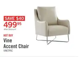 The Brick Vine 34.6 Leather-Look Fabric Accent Chair with Metal Legs - Taupe offer