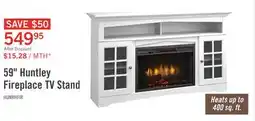 The Brick Huntley 59 Electric Fireplace TV Stand with Storage and Cable Management for TVs up to 65- White offer